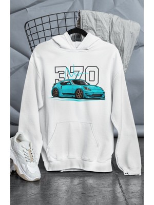Unisex Nissan 370Z Baskılı Kapüşonlu Sweatshirt, Oversize Araba Temalı Hoodie