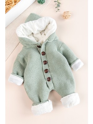 Babymod Triko Örme Welsoft Astarlı Kapüşonlu Kışlık Bebek Tulum