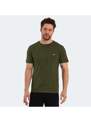 Slazenger PAINT I Erkek Baskılı Haki Tişört