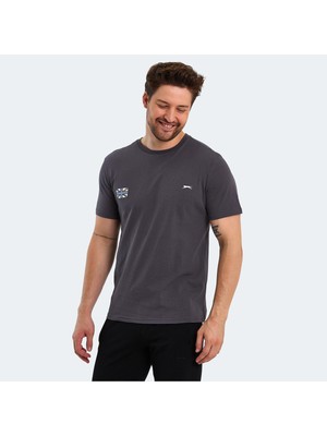 Slazenger PACET Erkek Slim Fit Tişört Koyu Gri
