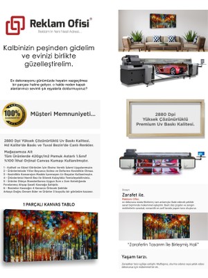 Reklam Ofisi Yaz Akşamı, Yağmur, Işıklı Yol Temalı Modern Premium Kanvas Tablo