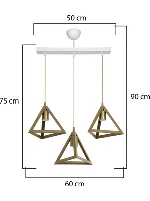 Modelight Prizma 3'lü Sıralı Beyaz Avize