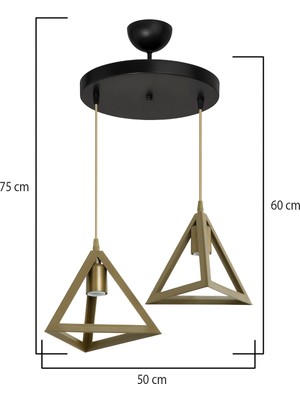 Modelight Prizma 2'li Siyah/eskitme Avize