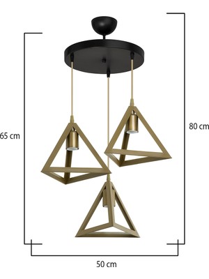 Modelight Prizma 3'lü Siyah/eskitme Avize