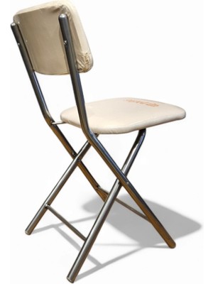 Parite Katlanır Metal Ayaklı Krem Sandalye - Foldable Metal Legs Chair