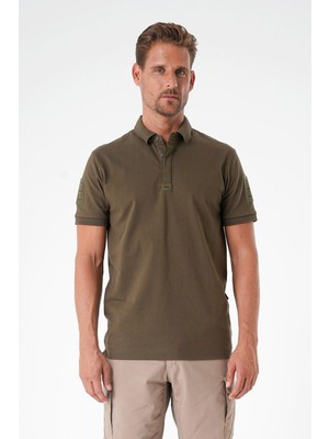 Canik Casual Ryker Polo T-Shirt (Cırtlı) Haki - 5xl