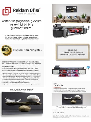 Reklam Ofisi Denge, Taş, Tüy Temalı Premium Kanvas Tablo