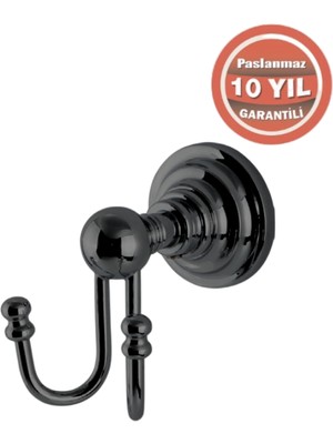 Çelik Banyo Paslanmaz Pirinç Ottoman Ikili Askılık Mat Siyah