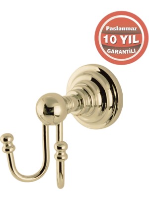 Çelik Banyo Paslanmaz Pirinç Ottoman Ikili Askılık Altın Sarı Gold