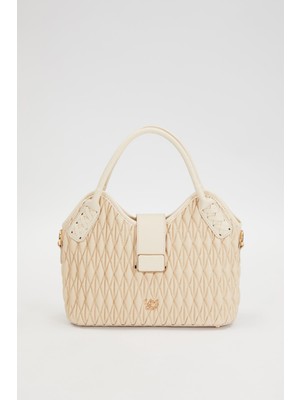 Levidor KREM Kapitone El Çantası