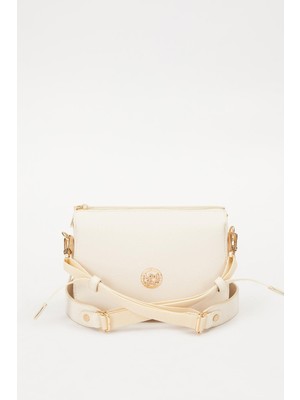 Lêvi D'or Krem Petek Kabartmalı Omuz Çantası