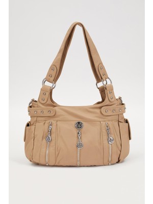 Lêvi D'or Kahve Zımba Detaylı Omuz Çantası