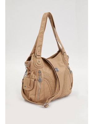 Levidor Kahve Sırma Desen Omuz Çantası