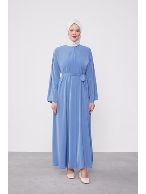 Lêvi D'or İndigo Omuz Düğme Detaylı Ferace