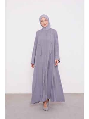 Lêvi D'or Antrasit Düğme Detay Ferace