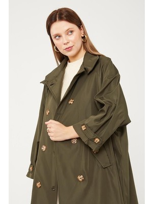 Levidor Haki Oversize Trençkot