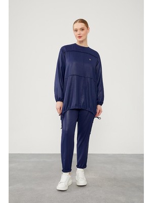 Lêvi D'or Lacivert Asimetrik Kesim Pantolonlu İkili Takım