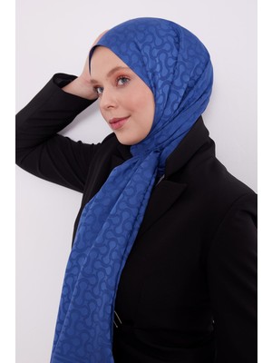 Lêvi D'or İndigo S Desen Blue Jakar Şal