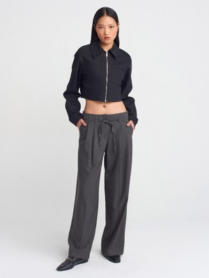 Dilvin 71588 Pensli Kumaş Pantolon-Gri