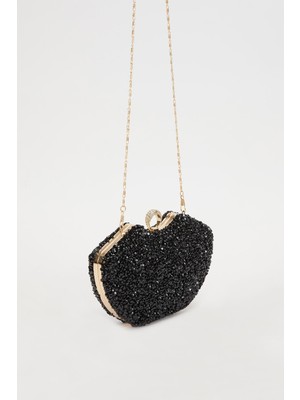 Levidor Siyah Metal Askılı Abiye Çanta