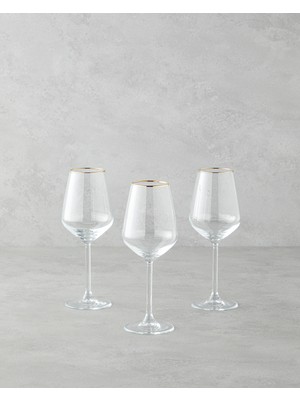 English Home Gleam Cam 3'lü Kadeh 350 ml Gold