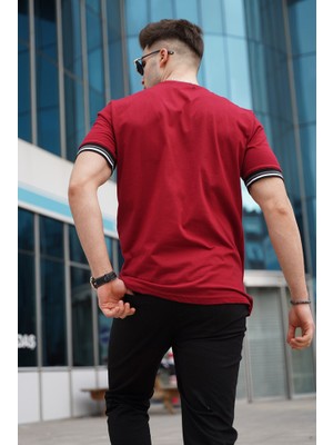 Erkek Basic Pamuklu T-Shirt 5849 Bordo