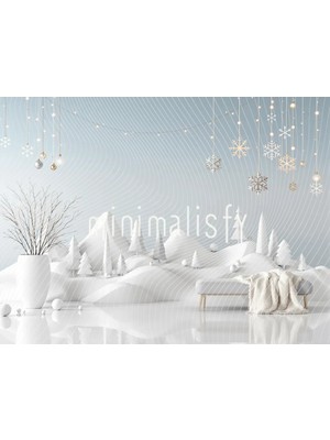 Büyüleyici Kar Manzarası Arka Plan, 200X150CM, Stüdyo Fonu