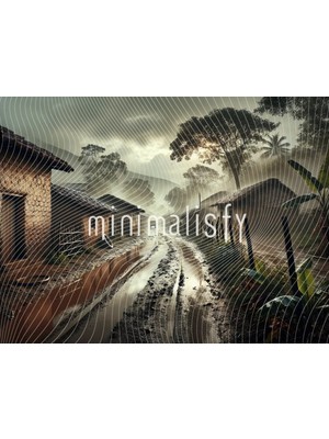 Yağmurlu Bir Kırsal Manzara Arka Plan 200X150CM, Stüdyo Fonu