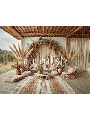 Doğanın Huzurunu Yansıtan 200X150CM Arka Plan, Sıcak Tonlar ve Doğa Unsurları, Stüdyo Fonu