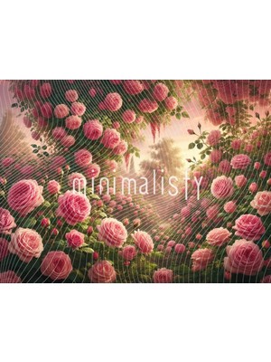 Büyüleyici Pembe Güllerle Dolu Doğa Arka Planı 200X150CM, Stüdyo Fonu