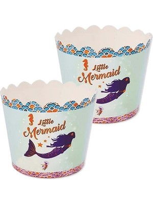 Tatlı Günler Deniz Kızı Temalı & Cupcake Kalıbı & Kek Kapsülü & 25'li Kek Kalıbı