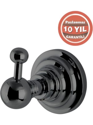 Çelik Banyo Paslanmaz Pirinç Ottoman Tekli Askılık Mat Siyah