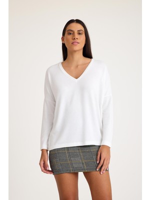 Cotenconcept V Yaka Yarasa Kol Basic Triko Kazak