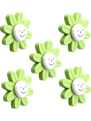 Nzb Mobilya Kulp Plastik Papatya Yeşil Renk Çoçuk Odası Kız Erkek Dolap Kapak Kulpu Çekmece Kulbu 5 Adet