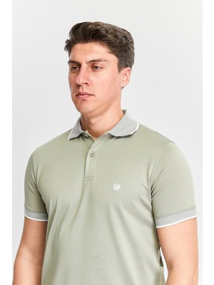 Erkek Haki %100 Pamuk Serin Tutan Fit Polo Yaka T-Shirt