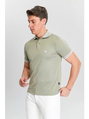 Erkek Haki %100 Pamuk Serin Tutan Fit Polo Yaka T-Shirt