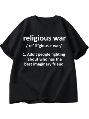 Tarzsokak Religious War Men's T Shirt Funny Letter Print Short Sleeve Tees Fashion Graphic Tees Vintage
