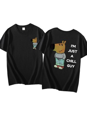 Tarz Sokak Ben Sadece Bir Chill Guy T Shirt Rahat Moda Harajuku Grafik T Shirt Kadın Erkek Pamuklu Kısa