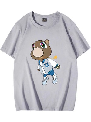 Tarz Sokak Rap Kanye West Mezuniyet Ayı Grafik T - Erkek Kadın Sıcak Satış Moda Kıyafetler Saf Pa