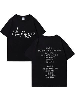 Tarz Sokak Vintage Rapçi Lil Peep Baskı T Shirt Yaz Klasik Erkek Kadın Hip Hop Streetwear Boy Kısa Kollu