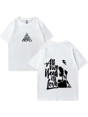 Tarz Sokak Sıcak Cancerbero Tüm Ihtiyacımız Aşk T Shirt Erkek Kadın Vintage Hip Hop Streetwear Gevşek Kı