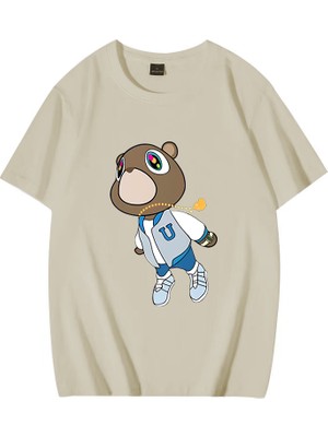 Tarz Sokak Rap Kanye West Mezuniyet Ayı Grafik T - Erkek Kadın Sıcak Satış Moda Kıyafetler Saf Pa