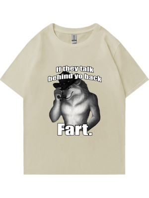 Tarz Sokak Osuruk Kurt Kelimenin Tam Anlamıyla Bana Grafik T-Shirt Erkek Kadın Komik Giyim Harajuku