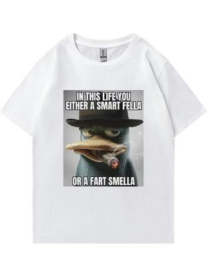 Tarz Sokak Perry Platypus Komik Grafik T-Shirt Erkek Kadın Moda Sokak Hip Hop Giysileri Büyük Boy %