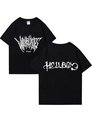Tarz Sokak Rapçi Lil Yüksek Kaliteli Baskı T Shirt Erkek Kadın Vintage Hip Hop Streetwear Boy Kısa Kollu