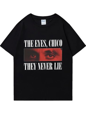 Tarz Sokak Tony Montana Scarface Komik Erkek T-Shirtü Kadın Yuvarlak Yaka Pamuk Baskı T Shirt Kısa Kollu