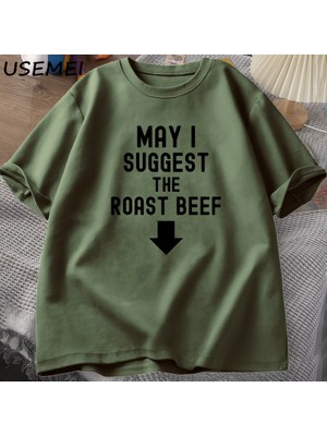 Tarzsokak Kızartma Sığır Eti T Shirt Komik Yetişkin Baskılı T Shirt Erkekler Pamuk Kısa Kollu Erkek Tas