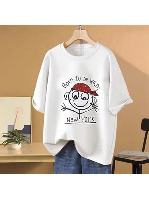 Tarz Sokak Komik Doğan Olmak Vahşi New York Grafik Baskı T Shirt Erkek Kadın Rahat Tee Boy Pamuk