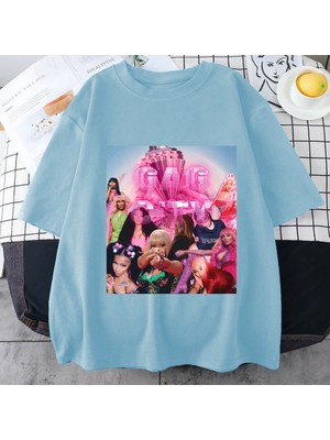 Tarz Sokak Sıcak Nicki Minaj Müzik Albümü T Shirt Kadın Erkek Rap Hip Hop Streetwear Gevşek Saf Pamuk Kı