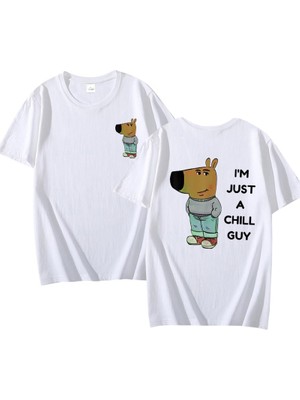 Tarz Sokak Ben Sadece Bir Chill Guy T Shirt Rahat Moda Harajuku Grafik T Shirt Kadın Erkek Pamuklu Kısa